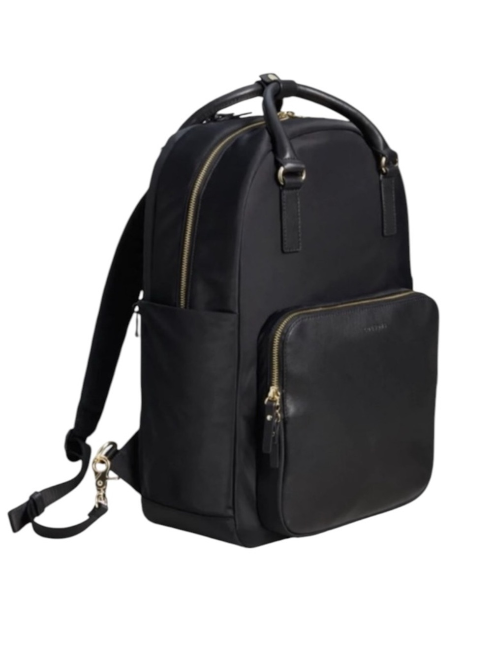 Lo & Sons Original Rowledge Black Nylon & Leather Travel Tote Backpack